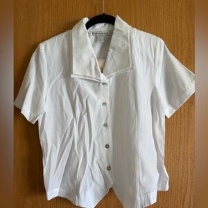 Dressbarn Ivory Blouse with Short Sleeves
